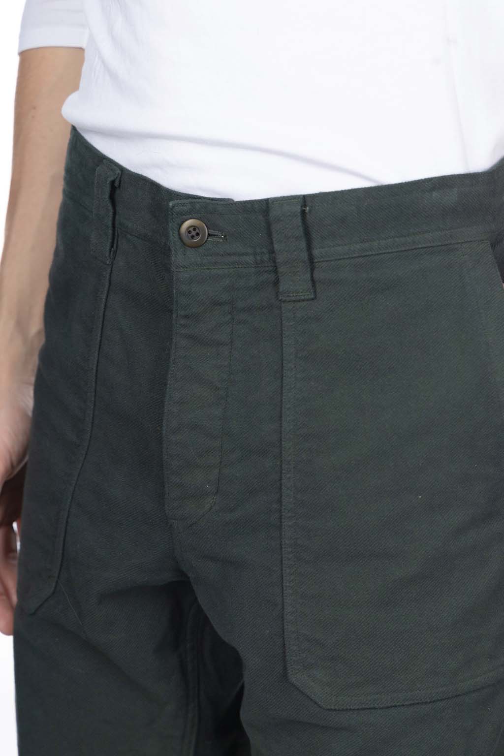 ts(s) - Garment Dye Cotton Moleskin Stretch Cloth Fatigue Pants-Green